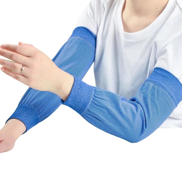Solskydd Långärmad Dam Herr Ridning Körning Skydd Stretch-stickad Rengöring Arm Hushållsarbete Y7j9 Blue 1pair