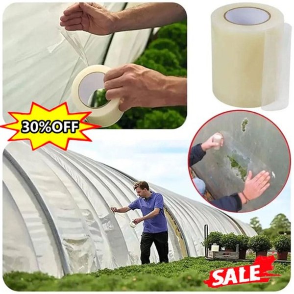 Extra Stark Polytunnel | Reparationstejp för växthus | Polyeten | Klar eller Blå UK transparent 30cm*10m