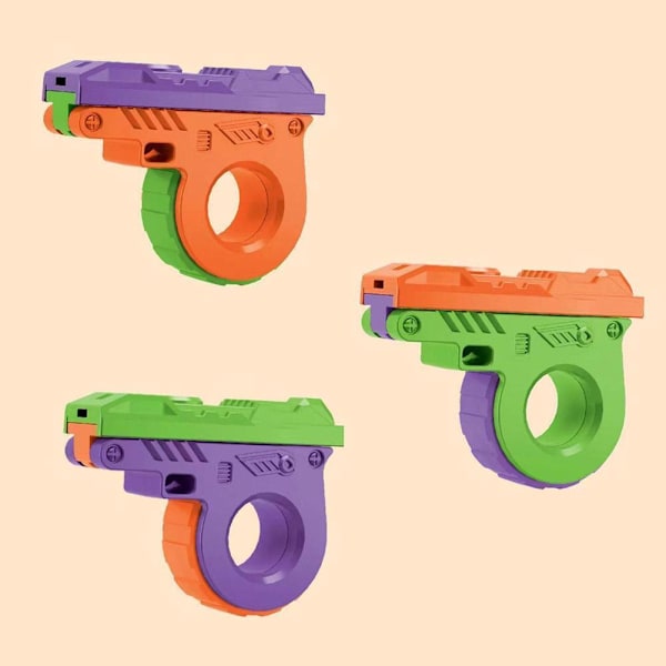 3D Barn Rättika Simulering Revolver Visselpipa Press Leksak Dekompression D9M5 orange one-size