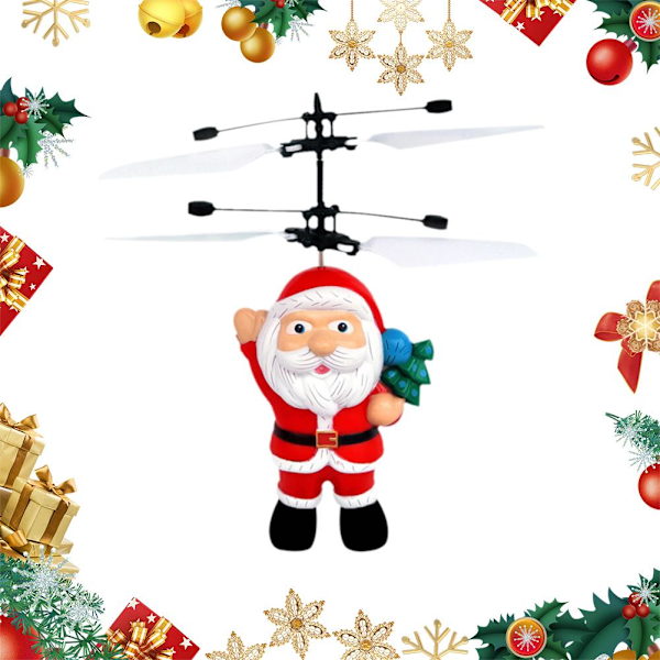 Flygande Jultomteleksaker, Jultomteflygplansleksak, Elektrisk Jultomtehelikopterleksak, Infraröd Induktionskontrollleksak, Jultomte
