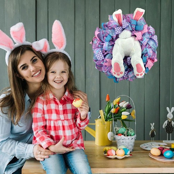 Påskkransar för ytterdörr, Påskhare Dörrkransar Utomhus Hare C3 J2A9 Electric model one