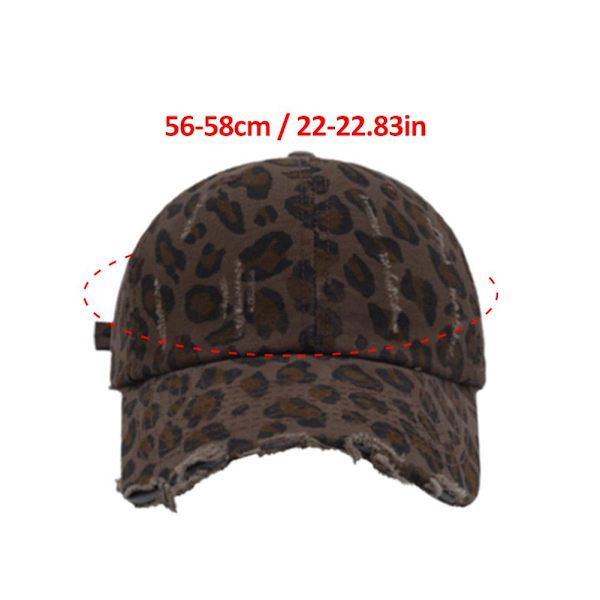 Basebollkeps Leopardmönster Retrostil För Kvinnor Trendig På Stan Cool Personlighet Får Ansiktet Att Se Mindre Ut Spetsig Hatt Solskydd khaki One size