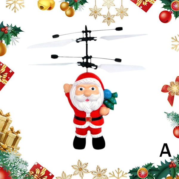 Flygande Jultomteleksaker, Jultomteflygplansleksak, Elektrisk Jultomtehelikopterleksak, Infraröd Induktionskontrollleksak, Jultomte