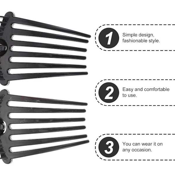 Bandette Kam, Bandette Kam med Elastiskt Band, Hästsvans UP K9B2 Bump it M2M0 blackA one-size 2pcs