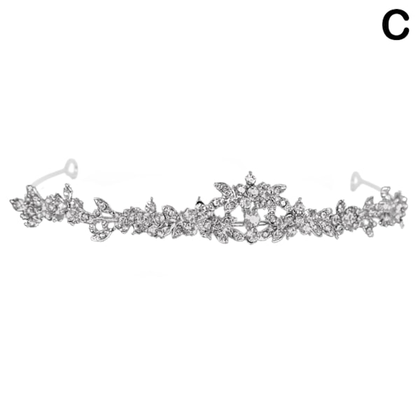 Silver Bridal Tiara med Faux Pearl Crystal och Rhinestone Accen 3 silver