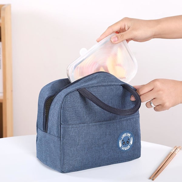 Isolerad Lunchväska Tjockt Aluminiumfolielager Stor Kapacitet Med Bestickficka För Studenter C 1pcs
