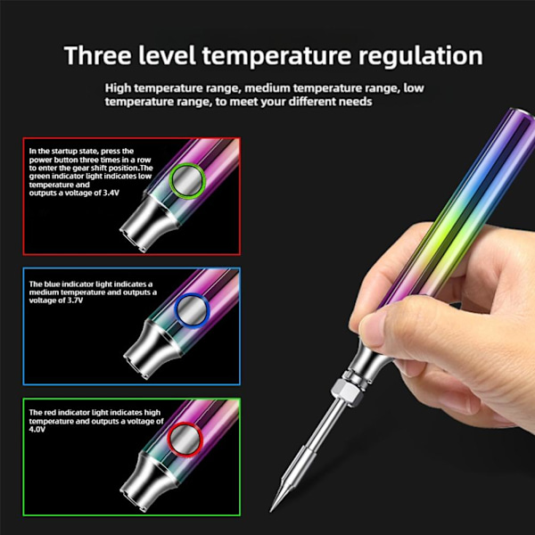 350-1100mAH Trådlös USB Uppladdningsbar Svetsbatteri Penna Elektrisk Lödkolv Color 1100mA