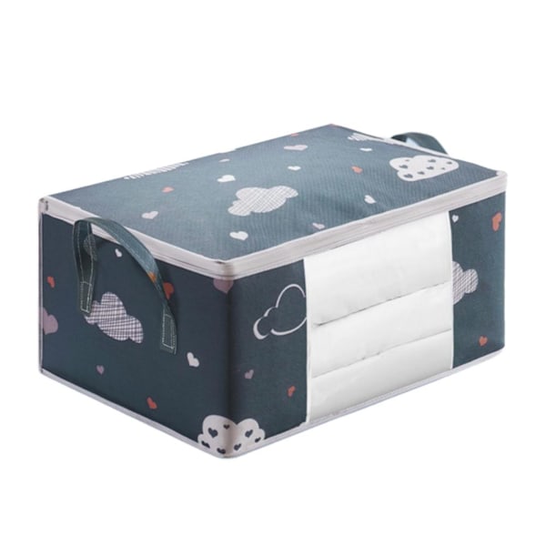 1 X Förvaringsväska för Kläder Stor Kapacitet Organizer för Täcken Filt Säng Q2U7 navy blueL 1pcs