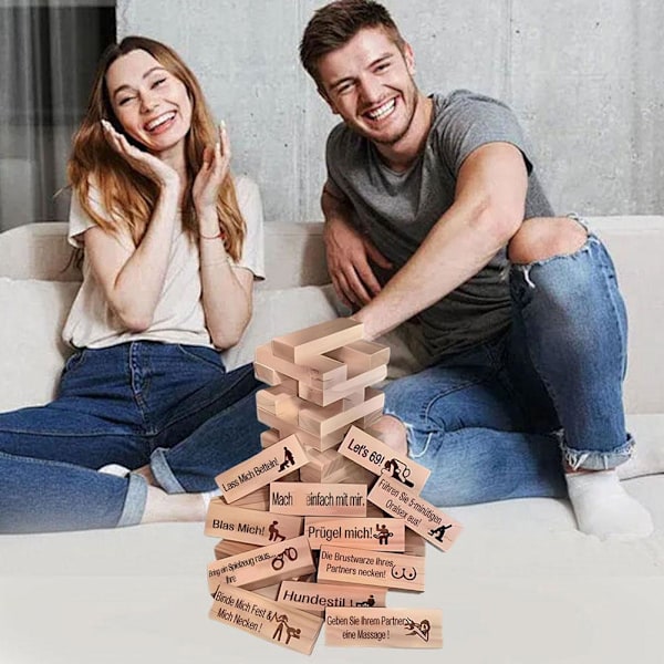 Super Naughty Block Tower Spel Byggklosstorn Vuxen W1Q2 Par O4U1 F2M7