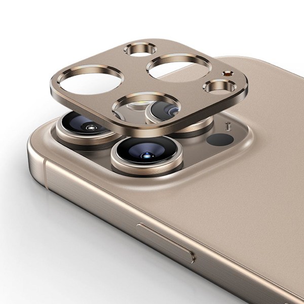 Kameraskydd i metall för iPhone 16 Pro/Pro Max, linsskydd i legering Gold for iPhone 16 pro and  pro max