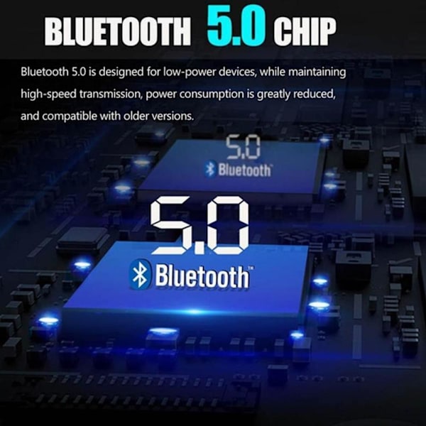 Bluetooth version 5.0 FM-sändare Bilspelar-kit Kort Billaddare Snabb med QC3.0 Dubbel USB Voltmeter & AUX IN/UT DC 12/24V