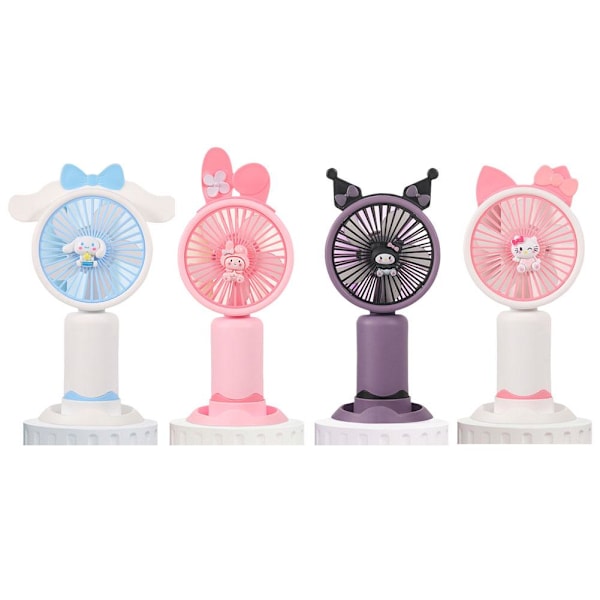 Söt Personlig Mini Fläkt Handhållen Portabel För Inomhus Utomhus Aktiviteter Söt Sanrio Elektrisk Fläkt A6E5 white 1pcs