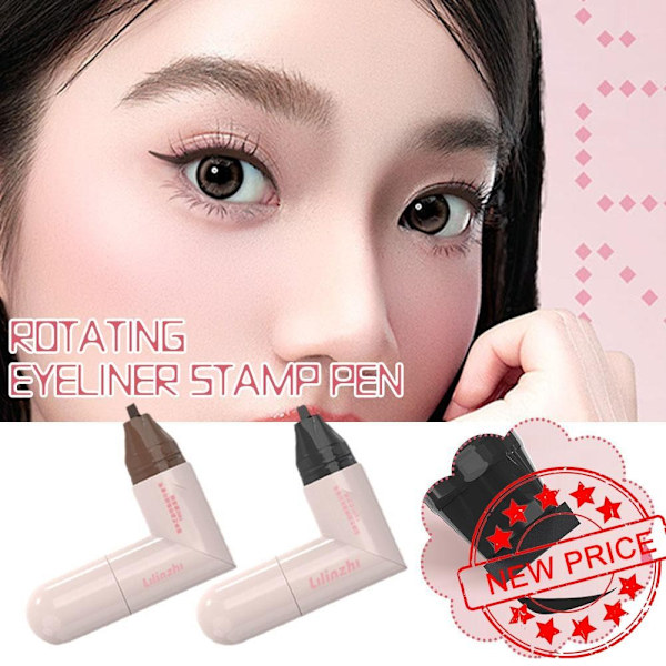 Roterande Eyeliner Stämpel Penna Vattentät Långvarig Kosmetisk Eyeliner Dubbelsidig Stämpel M3d8 01 # Natural Black, 2.1ml