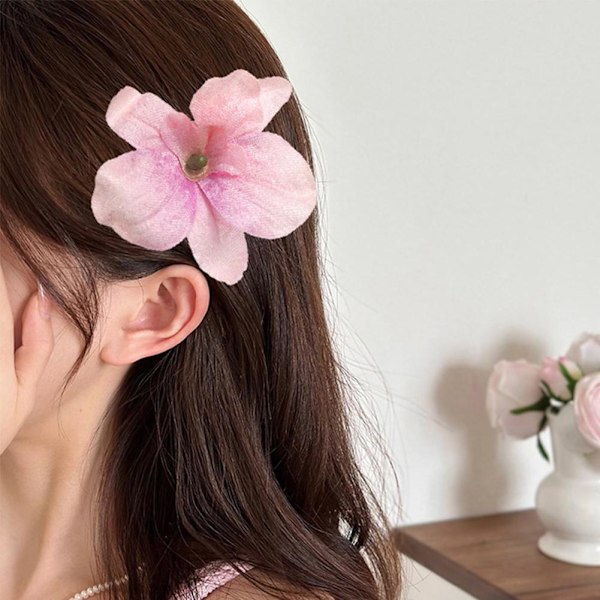 Phalaenopsis Fransk Retro Hårklämma Simuleringsblomma Hårnål P4W1 E1Z7  pink 1pcs