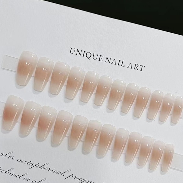 Fantasy Fairy Lös Nagelset med Lim Fransk Konstgjord Färgade Naglar Nagel E5N9 A69 1set