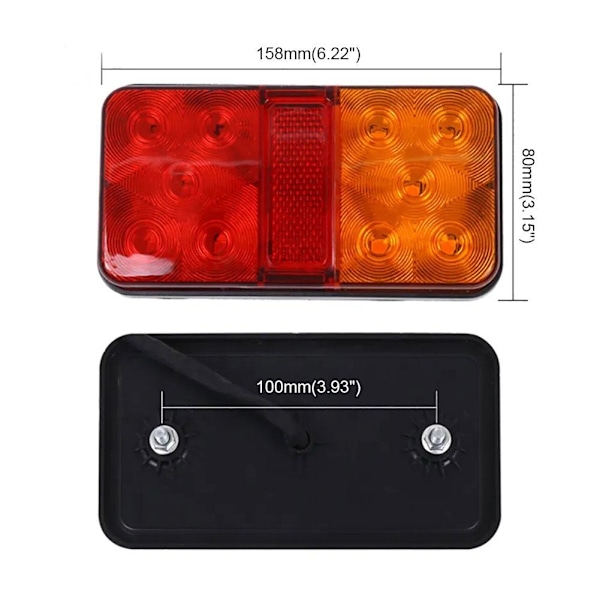 2st 12V LED Bakljus Indikator Stopp Släpvagn Van Lastbil Lampa₪