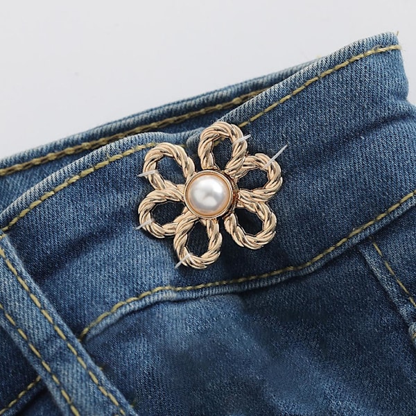 Justeringsknapp Metall Åtdragning Midjeband Nål Klädesplagg N3 Jeans Midja H0R F2Y1 black one-size