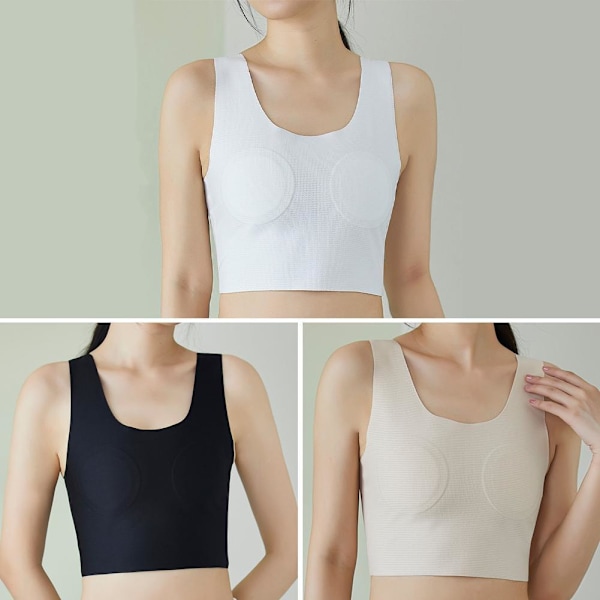 Korsett Underkläder Kort Väst Fixerad med Bröstkudde Omlott Bröst' Runt  Z1F2 White XL