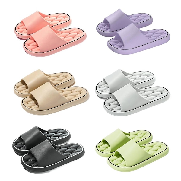 Sommar Inomhus Halkfria Hemtofflor Badrum Mjuka Sulor Flip-f khaki 36/37