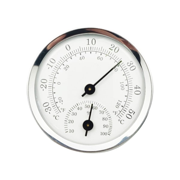 Termometer Mini Hygrometer Analog Luftfuktighet Rumsklimat Ne Utomhus-Inomhus C9C3 white One-size