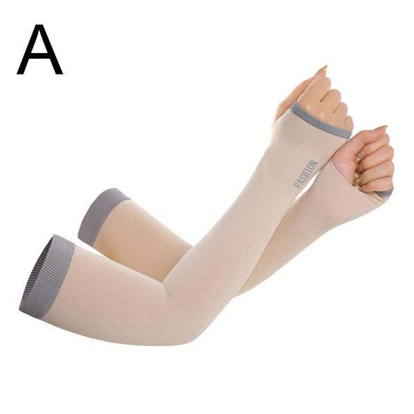 1 par UV-skydd Kylande Arm Sleeves Halkfria Is Silke Armskydd för. grey 1size