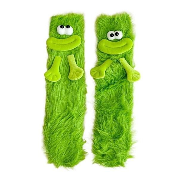 Söta och roliga strumpor Fula mellanhöga strumpor Höst- och strumpor Sovande Vintergolv Y8v6 Green One size