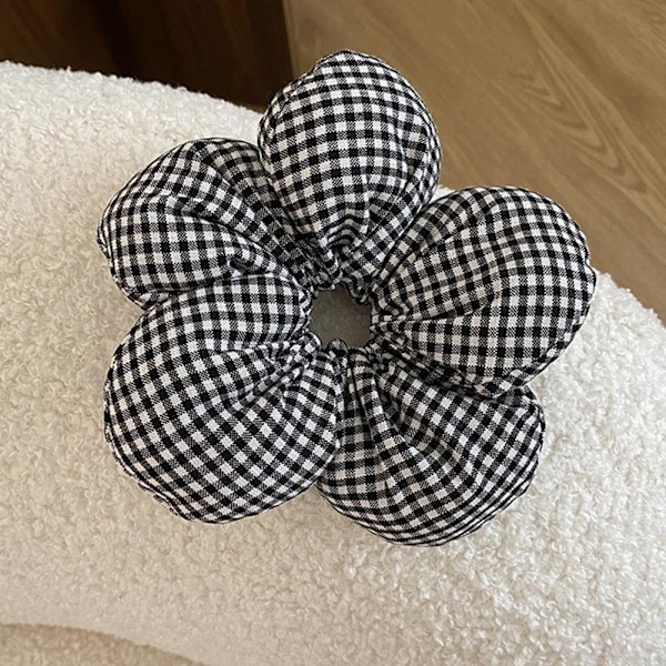 Vit spetsfylld svamp kolon scrunchie fransk huvudbonad F5T3 E7C6 U7V7 V7X4 A 1pcs