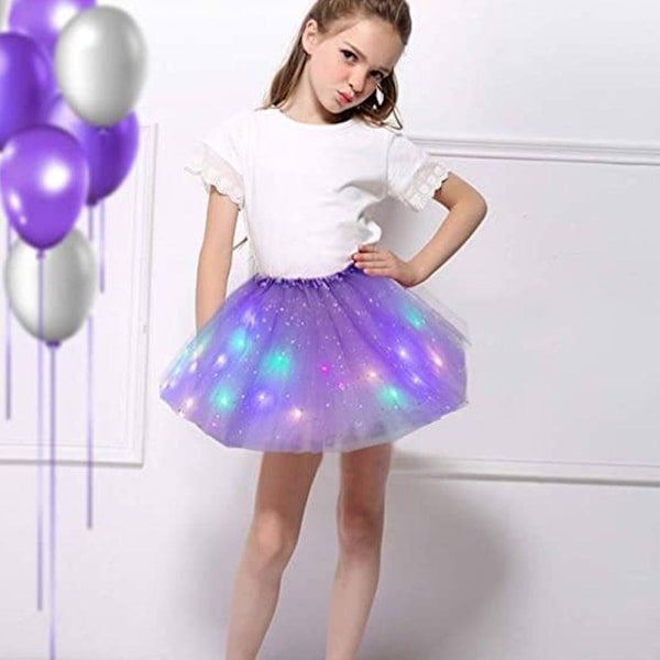 Mode Tutu Kjole Stjärn Paljett Ljusande Kjole Kreativa Ljusremsor Led Kjole B6p9 Blue One size