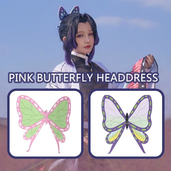 Demon Slayer: Kimetsu no Yaiba Kochou Shinobu Widow's C1M4 hårklämma Butterf Peak F1W4 purple B