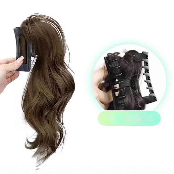 Naturlig peruk klämma hästsvans peruk för kvinnor 30cm lätt lockig falsk hästsvans hårförlängning N3t2 light brown 1pcs