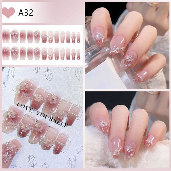 Burst Flash Isblå Aurora Bärbara Nagelstickers Långvariga A32 24pcs