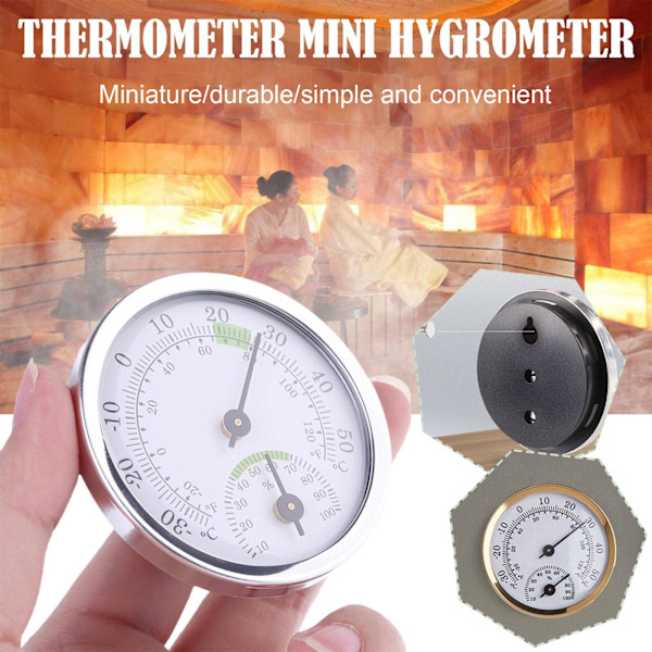Termometer Mini Hygrometer Analog Luftfuktighet Rumsklimat Ne Utomhus-Inomhus C9C3 white One-size