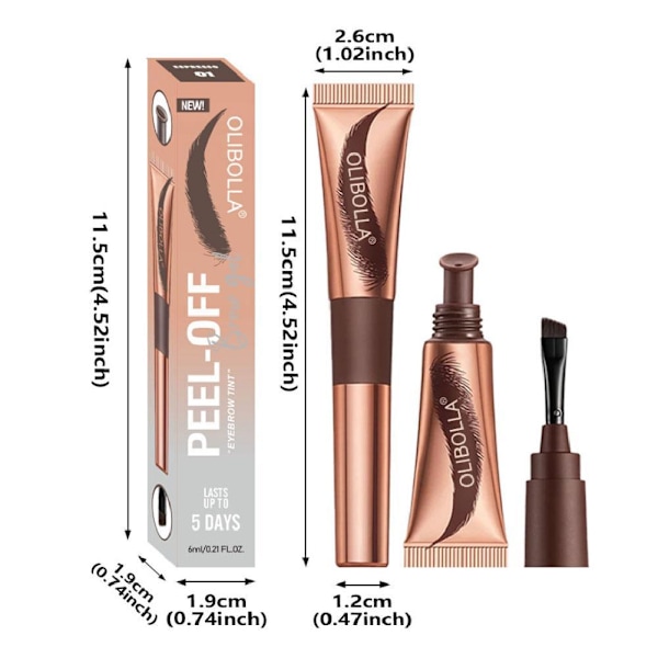Ögonbrynstatuering Peel-Off Tint Gel Brow Easy Långvarig Vattentät❀ CHOCOLATE 04# 6ml