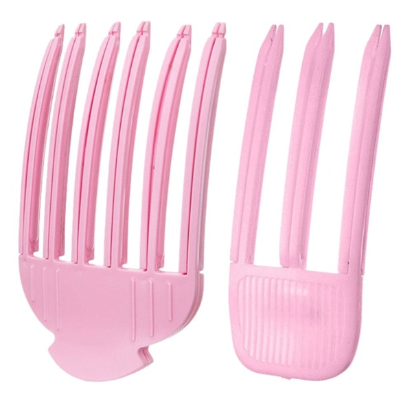 Hög Skalle Topp Infällbar Kam Hårrot Fluffig Klämma Hår Curling Artefakt M5G3 Set pink 1set