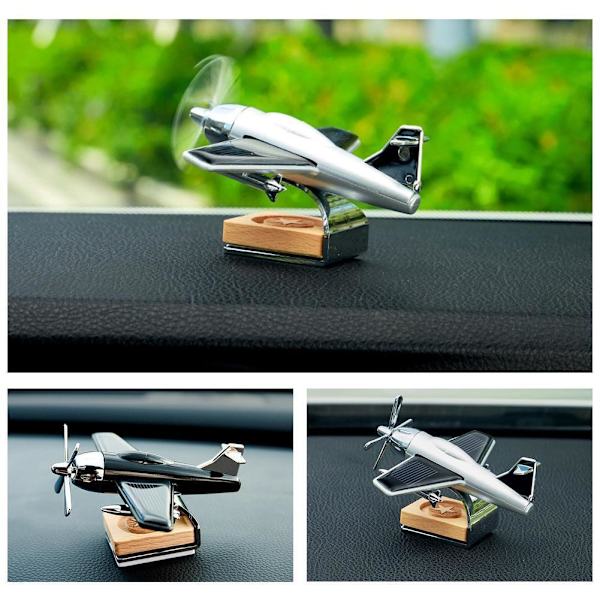 Solarbil Aromaterapi Ornament Flygplan Modell NY Dekor Auto T2R3  silver 1pcs