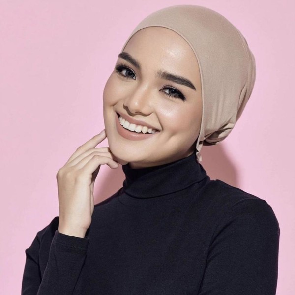 Stretch cap för kvinnor, inre hijab islamisk undersjal khaki one size