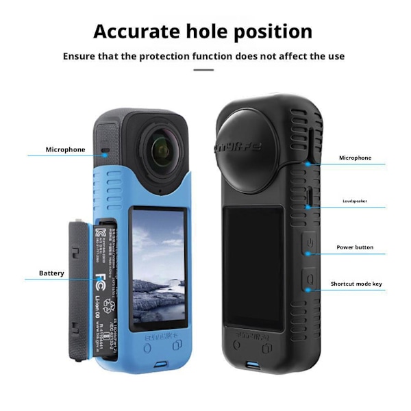 YUYQAQ 1 st Silikonlinsskydd för Insta-360 X5, Linsskydd för In Black for insta360 x5