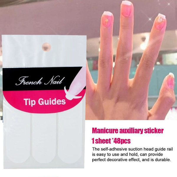 1-pack (48 st) Fransk Manikyr Nagelkonst Tips Form Guide Bästa Schablon USN DIY UK