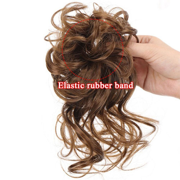 Hårförlängning för kvinnor, chignon, rufsigt hårknut, hästsvans, lockiga hårförlängningar. Hår B0A6 2 One-size