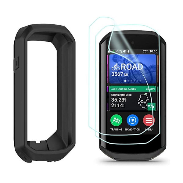 Silikonskydd & Skyddsfilm För Garmin Edge1050 Anti Fall. G2B9 balck 1set