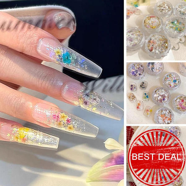 Nagelkonst Tillbehör Netto Röd Sommar Färg Blommor Opal Pulver Nagel Tillbehör Paket Konst H4v0 LP-348 1pcs