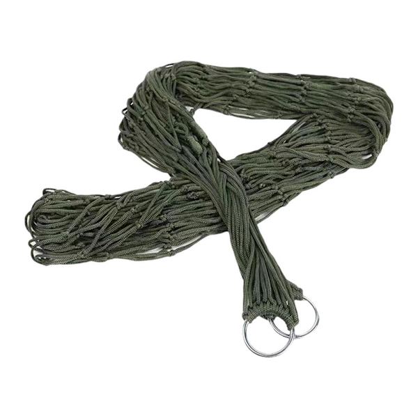 Generisk Utomhus Rese Camping Sport Hängmatta, Utomhus Sport Hängmatta Nät Mesh Nylon Rep Sovbädd Gunga med Krokar för Trädgård Strand Gård