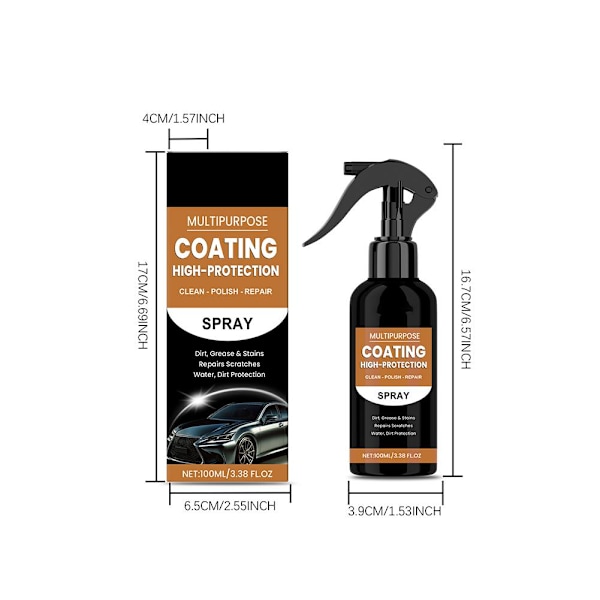 Turbo Shine Nexa, högt skydd snabb bilbeläggningsspray, bil Nano-spray 1pcsA One size 2pcs
