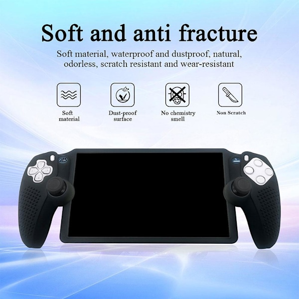 1x Skyddsfodral för PlayStation Portal TPU Transparent Fodral Gaming P5T2 black For Portal
