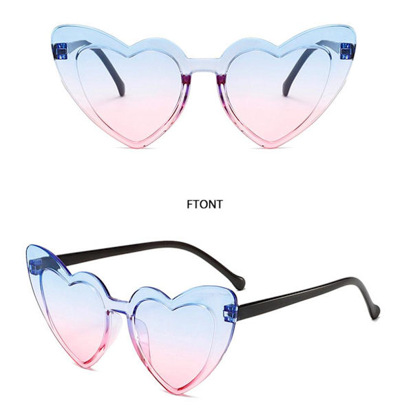 Hjärtformade Solglasögon Dam Mode Oversize Shades Glasögon Sommar Solskydd Resa I2r7 Tea One size