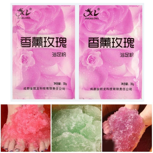 Foot SPA Salt med Exfolieringsscruber - Rose Bubble Bath Powder Purple 2pcs