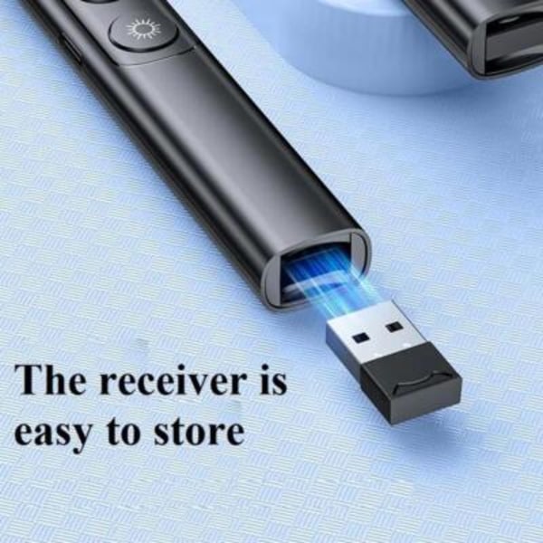 Trådlös USB Powerpoint Presentation Laserpekare Klicker Fjärrkontroll Penna L Digital display rechargeable 