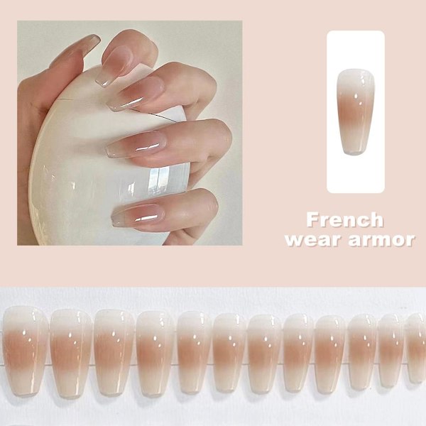Fantasy Fairy Lös Nagelset med Lim Fransk Konstgjord Färgade Naglar Nagel E5N9 A69 1set