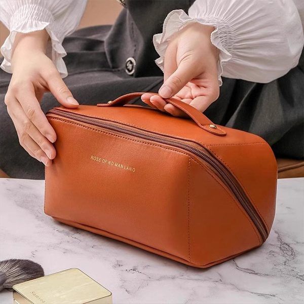 Molnkudde Sminkväska Handhållen Reseportabel Stor Sminkväska Förvaringsväska Toalett K5H2 mocha brown 1pcs