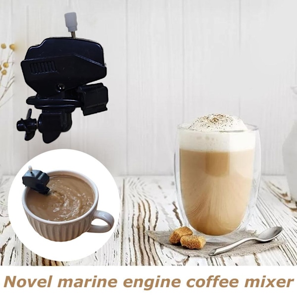 GINTBN Båtmotor Kaffevisp, Båtpropeller Kaffevisp, Mini Portabel Båtmotor Kaffeblandare, Automatisk Kaffevisp för Omrörning 5pcs 1set